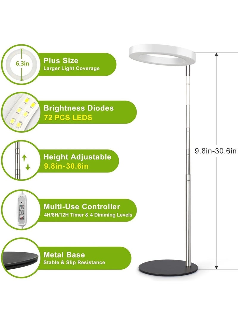 YOUWE7 Grow Light, LED Plant Light for Indoor Plants Growing, Full Spectrum Desk Growth Lamp with Automatic Timer for 4H/8H/12H, 4 Dimmable Levels, Height Adjustable 9.8"-30.6" - Image 5