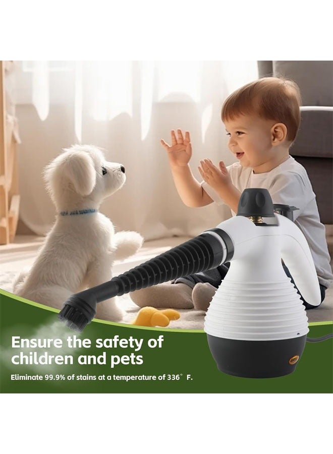 هاي هونور مساحة بالبخار مع منظف بخاري محمول قابل للفك، سعة 350 مل، منظف للأرضيات بقوة 1050 واط للاستخدام المنزلي مع مجموعة ملحقات مكونة من 16 قطعة، خالي من المواد الكيميائية، جهاز بخاري متعدد الاستخدامات لتنظيف الأرضيات، البلاط، النوافذ، الأرائك، المفاصل، الأوساخ، والسيارات. - Image 4