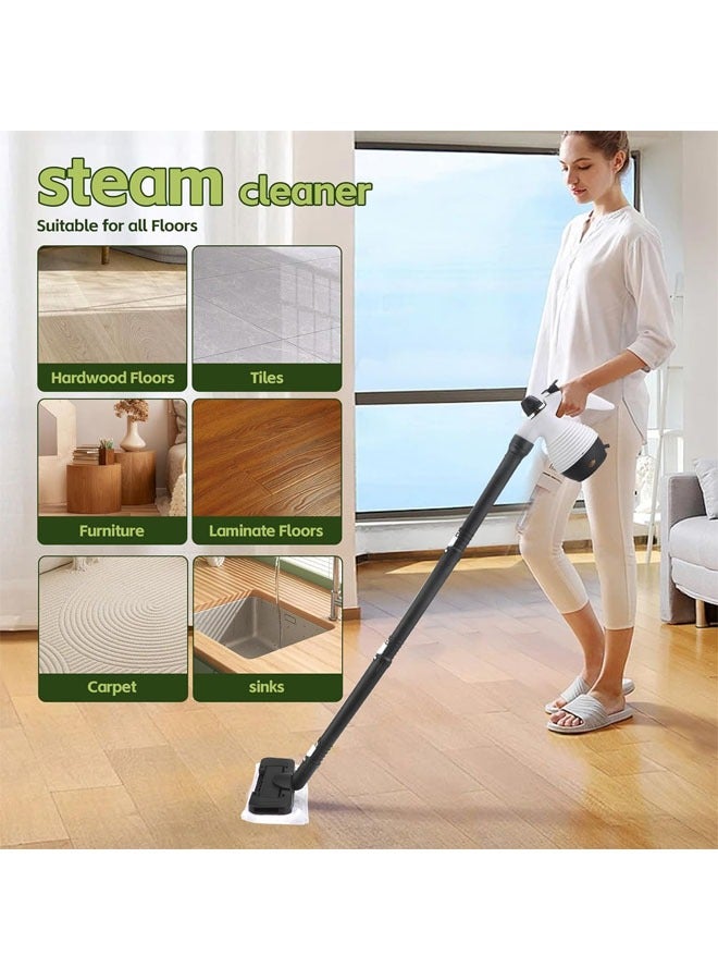 هاي هونور مساحة بالبخار مع منظف بخاري محمول قابل للفك، سعة 350 مل، منظف للأرضيات بقوة 1050 واط للاستخدام المنزلي مع مجموعة ملحقات مكونة من 16 قطعة، خالي من المواد الكيميائية، جهاز بخاري متعدد الاستخدامات لتنظيف الأرضيات، البلاط، النوافذ، الأرائك، المفاصل، الأوساخ، والسيارات. - Image 3