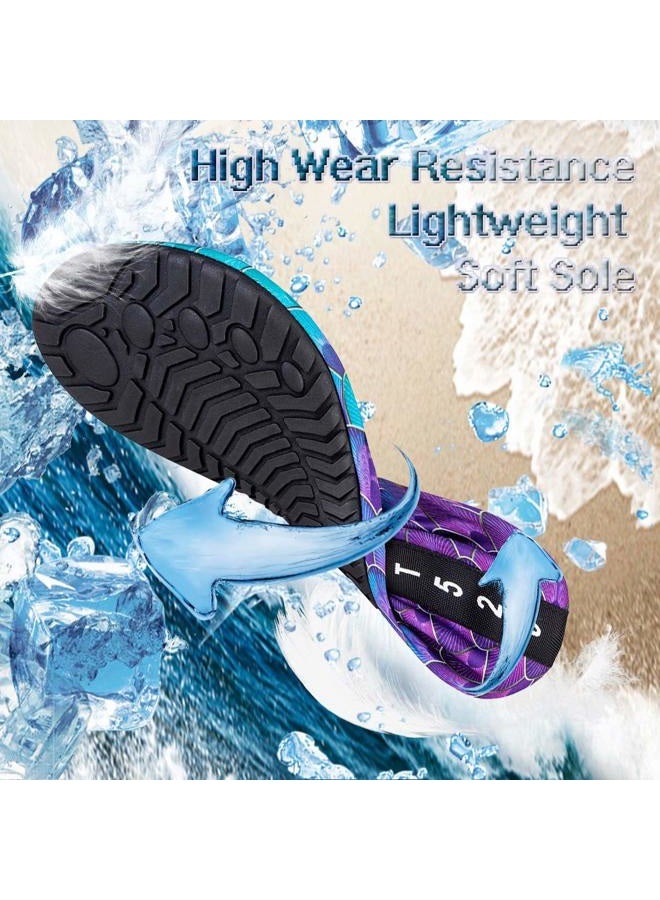 YALOX Water Shoes Women's Men's Outdoor Beach Swimming Aqua Socks Quick-Dry Barefoot Shoes Surfing Yoga Pool Exercise(YL-Blue/Green,38/39EU), Multicolor, 7.5-8.5 Women/6-7 Men - Image 4