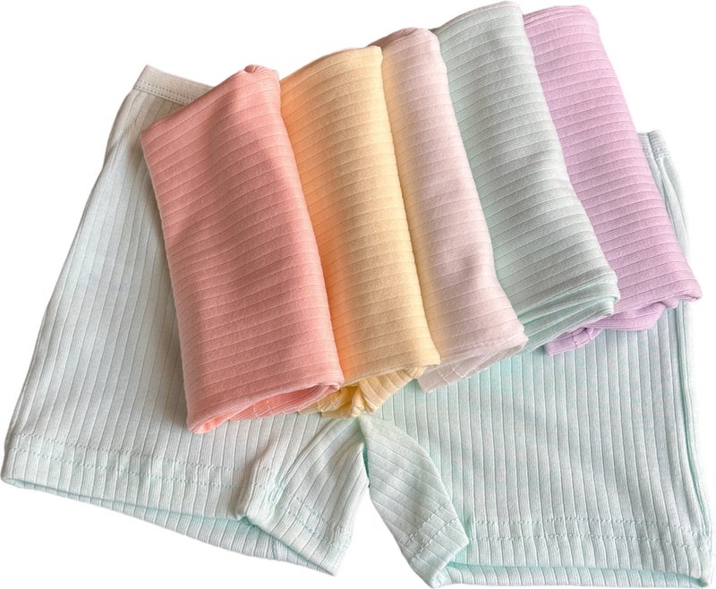 Dondeza Passion Pastel Colored Corduroy Girls Boxer Briefs 6-Pack  - Image 1
