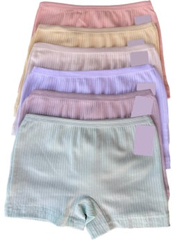 Dondeza Passion Pastel Colored Corduroy Girls Boxer Briefs 6-Pack  - Image 2