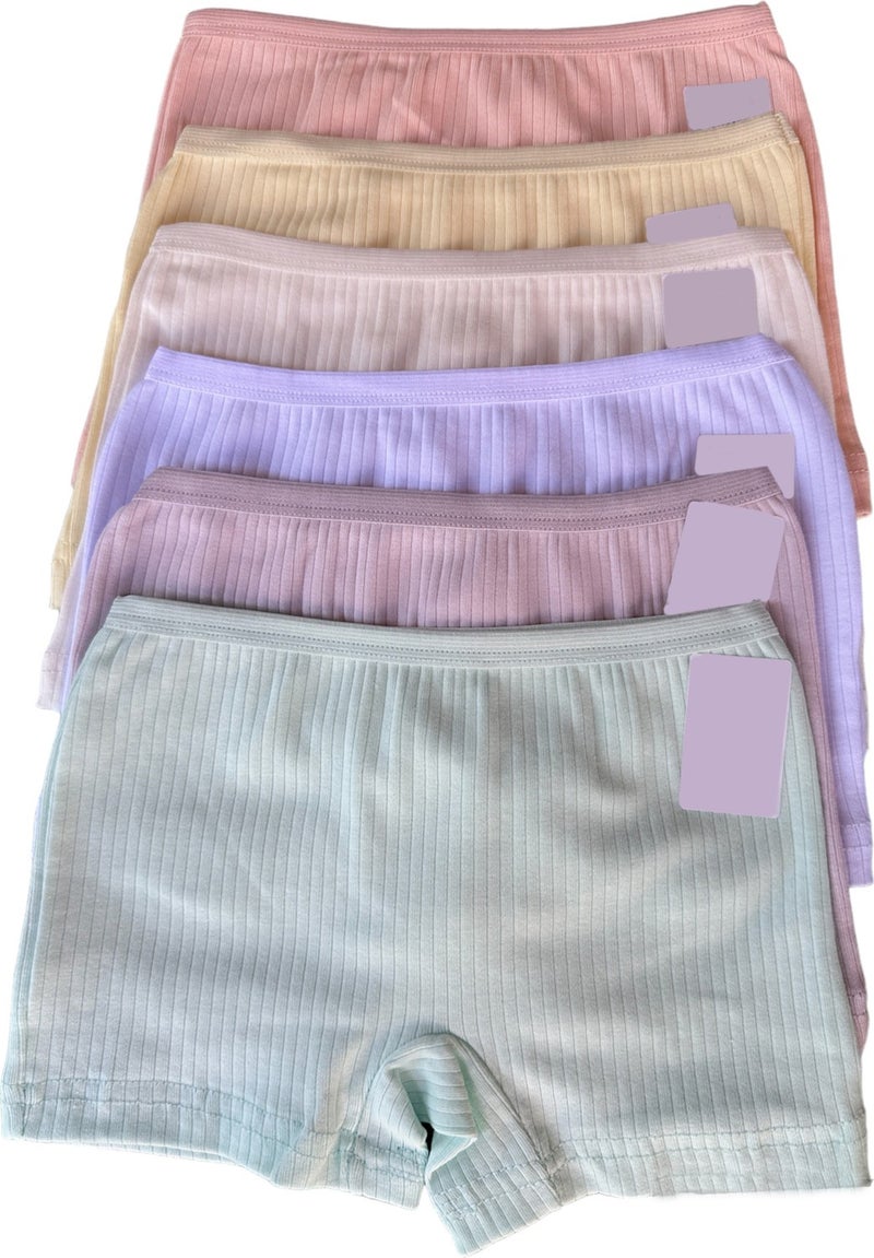 Dondeza Passion Pastel Colored Corduroy Girls Boxer Briefs 6-Pack  - Image 2