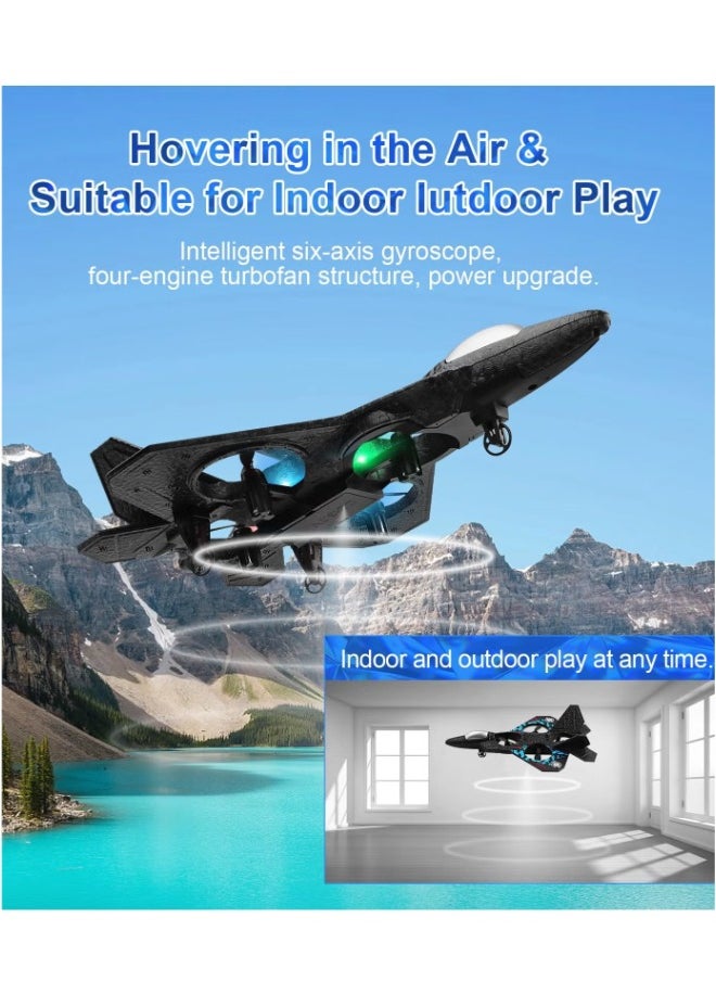 Generic - Remote Control Drone Plane 2.4GHz Quadcopter Hovering with Auto Hovering Fighter Aircraft RC Airplane RTF for Beginner Kids and Adults 3D Flip Airplane Toy with Colored Lights USB Charging Model L0712 - Image 1