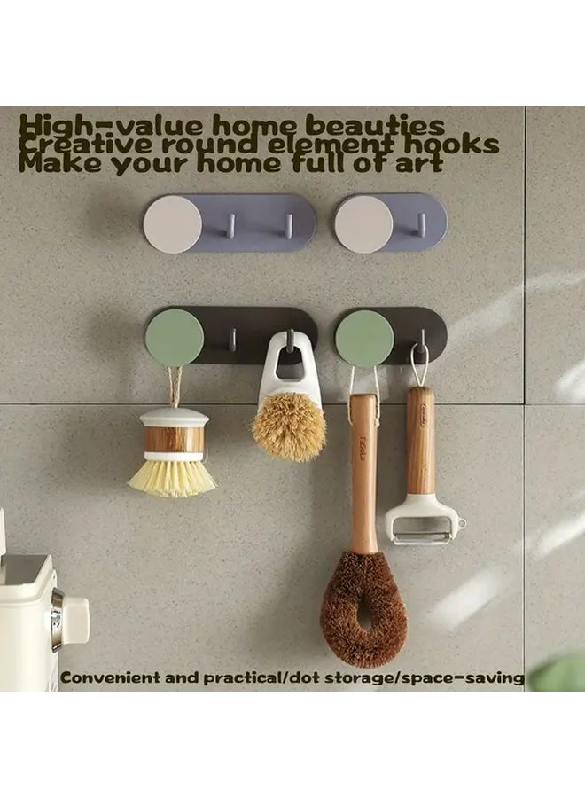 خطافات لاصقة ثنائية الخطاف شديدة التحمل بالأبيض والأسود لا تحتاج إلى حفر تثبيت قوي - Image 2