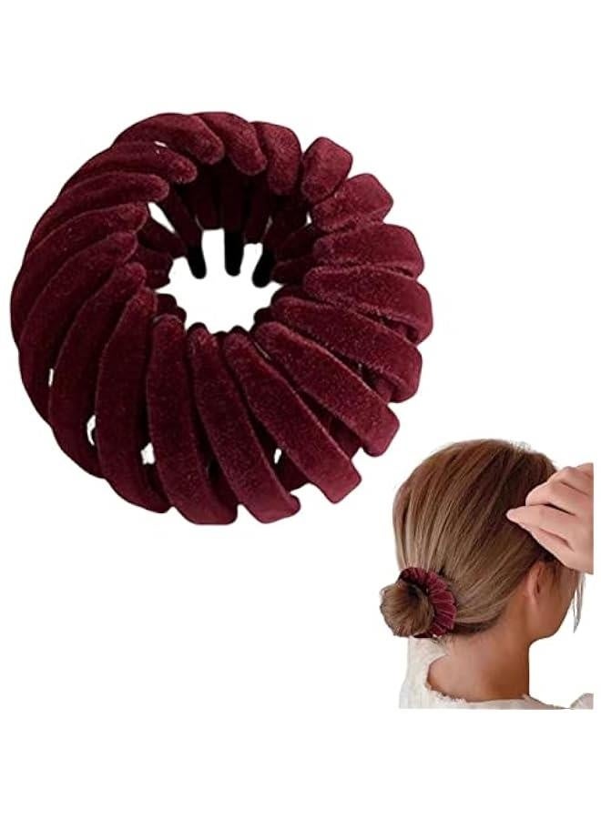 Birds Nest Hair Clips - Velvet Ponytail Holder Hair Claw Clamps | Bird's Nest Plate Hairpin Hair | Lazy Bird's Nest Plate Hairpin | Hair Styling Tools For Girls Women Friends Sisters To Make Ponytai - Image 1