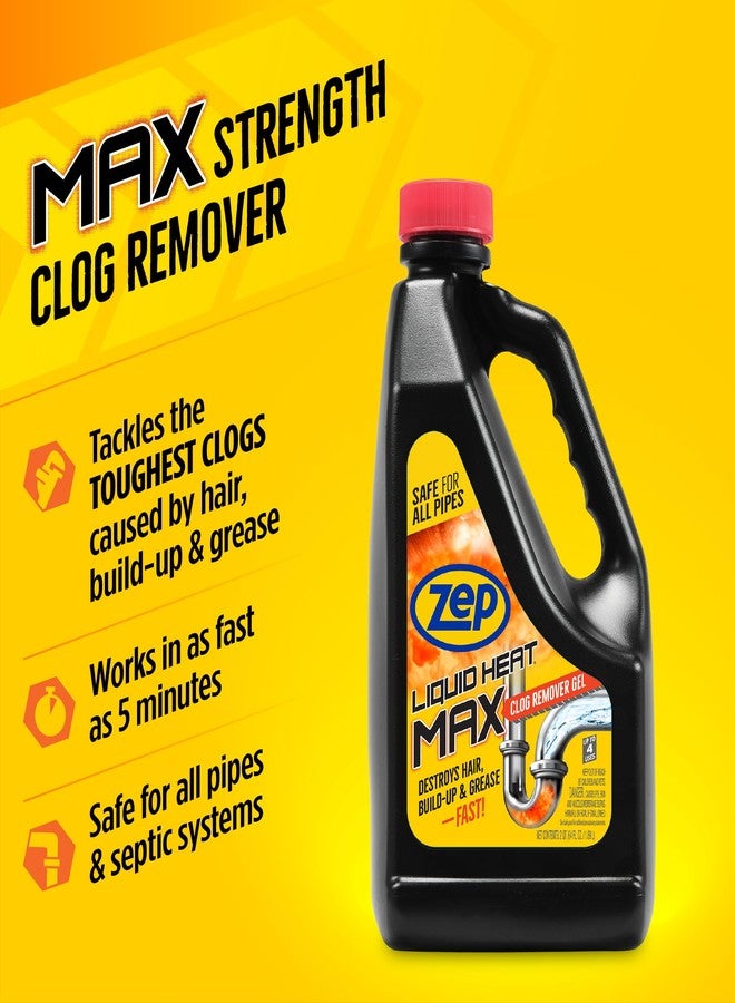 Zep Liquid Heat Max Clog Remover Gel - Destroys Hair, Build-Up & Grease - 64 oz. - Image 2