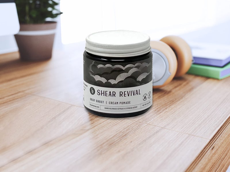 Shear Revival Gray Ghost Cream Pomade for Men & Women - Vegan, Strong Hold, Matte Finish Hair Styling Cream, For All Hair Types, 100% All Natural Ingredients, Citrus & Cypress Scent, 3.4oz - Image 5