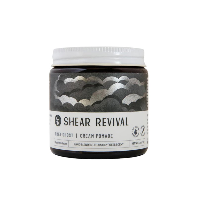 Shear Revival Gray Ghost Cream Pomade for Men & Women - Vegan, Strong Hold, Matte Finish Hair Styling Cream, For All Hair Types, 100% All Natural Ingredients, Citrus & Cypress Scent, 3.4oz - Image 1