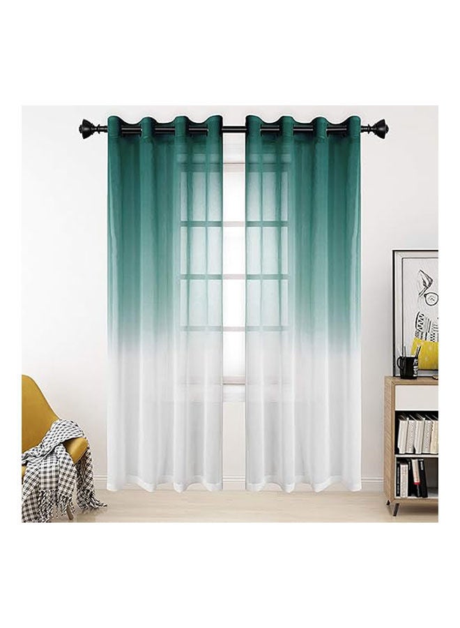INTEX ‎ Luxury Voile Gradient Colours Curtains With Steel Grommets 1 Piece  - Image 1