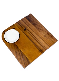 Wooden Brown Serving Board with 1 Ceramic White Dip Bowl - pzsku/Z21F69DE1F8259B87762EZ/45/_/1689854567/578143d6-e742-451d-8412-900ea3e726ec