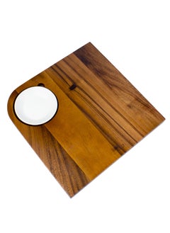 Wooden Brown Serving Board with 1 Ceramic White Dip Bowl - pzsku/Z21F69DE1F8259B87762EZ/45/_/1689854569/984394c4-689e-4e58-8354-c9939431bed0