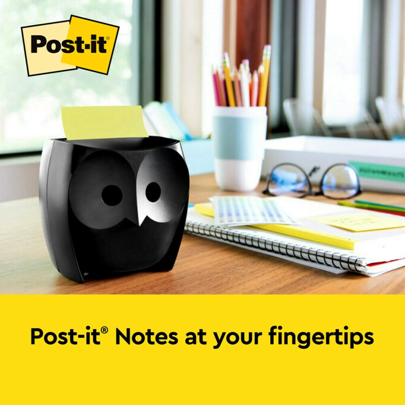 Post It Post-it Owl Note Dispenser, Includes 1 Pad of Post-it 3 in X 3 in Super Sticky Dispenser Pop-up Notes, 45 Sheets (OWL-330-BK) - Image 3