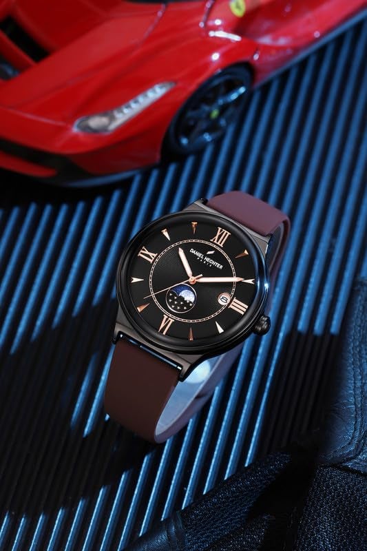 Daniel Hechter Paris Round Dial Watch for Men with Roman Indices, Stylish Silicone Strap, Water Resistant & Quartz Movement - Image 3