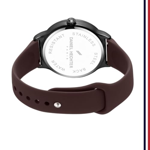Daniel Hechter Paris Round Dial Watch for Men with Roman Indices, Stylish Silicone Strap, Water Resistant & Quartz Movement - Image 5