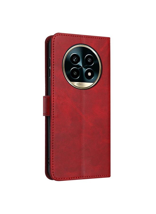 erorex Case For Realme 13 Pro+ 5G Global Solid Calf Texture Flip Leather Phone Case - Image 3