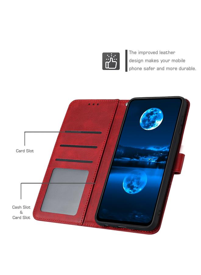 erorex Case For Realme 13 Pro+ 5G Global Solid Calf Texture Flip Leather Phone Case - Image 5