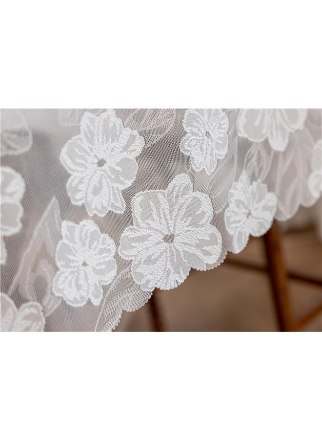 New Lace Tablecloth Tea Table Top Premium Light Luxury Studio Atmosphere Tablecloth Beige (45*240cm) - Image 4