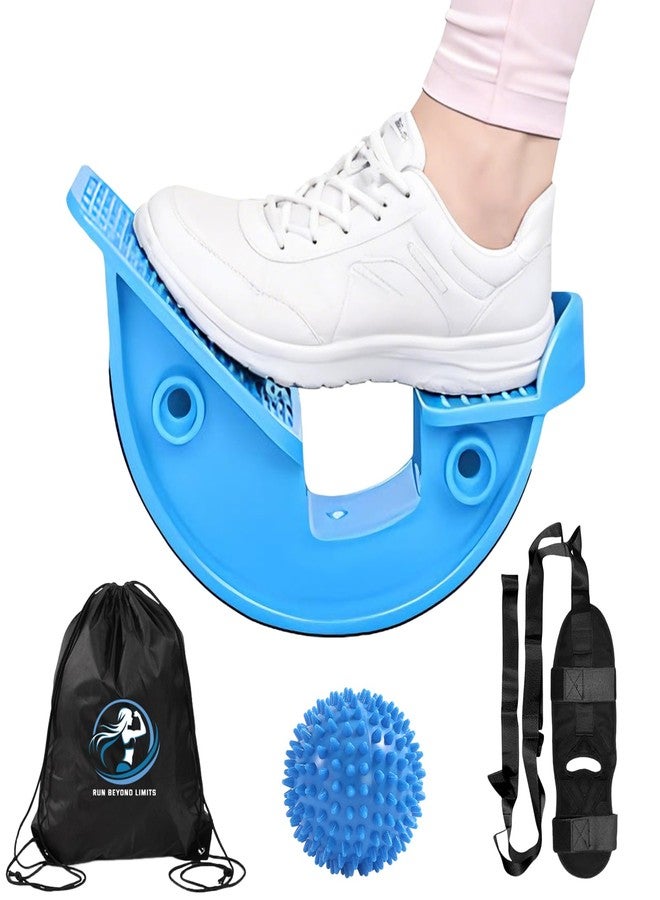 JIURUN Calf Stretcher and Foot Rocker for Plantar Fasciitis - Leg Stretching Strap, Hamstring and Calf Stretcher, Suitable for Stretching Legs and Thighs (Blue) - Image 1