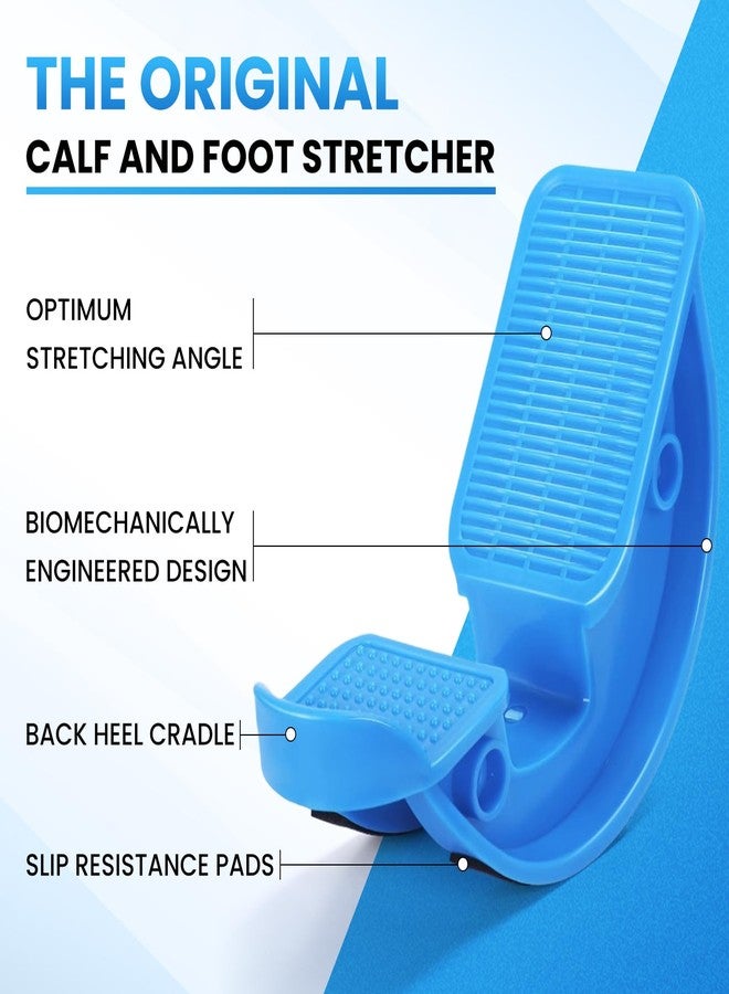 JIURUN Calf Stretcher and Foot Rocker for Plantar Fasciitis - Leg Stretching Strap, Hamstring and Calf Stretcher, Suitable for Stretching Legs and Thighs (Blue) - Image 2