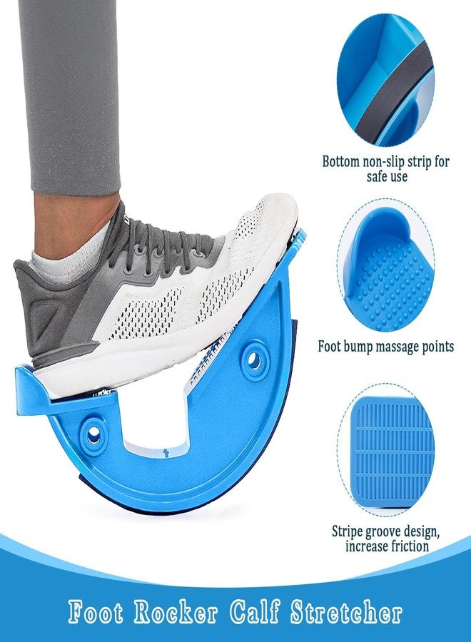 JIURUN Calf Stretcher and Foot Rocker for Plantar Fasciitis - Leg Stretching Strap, Hamstring and Calf Stretcher, Suitable for Stretching Legs and Thighs (Blue) - Image 4