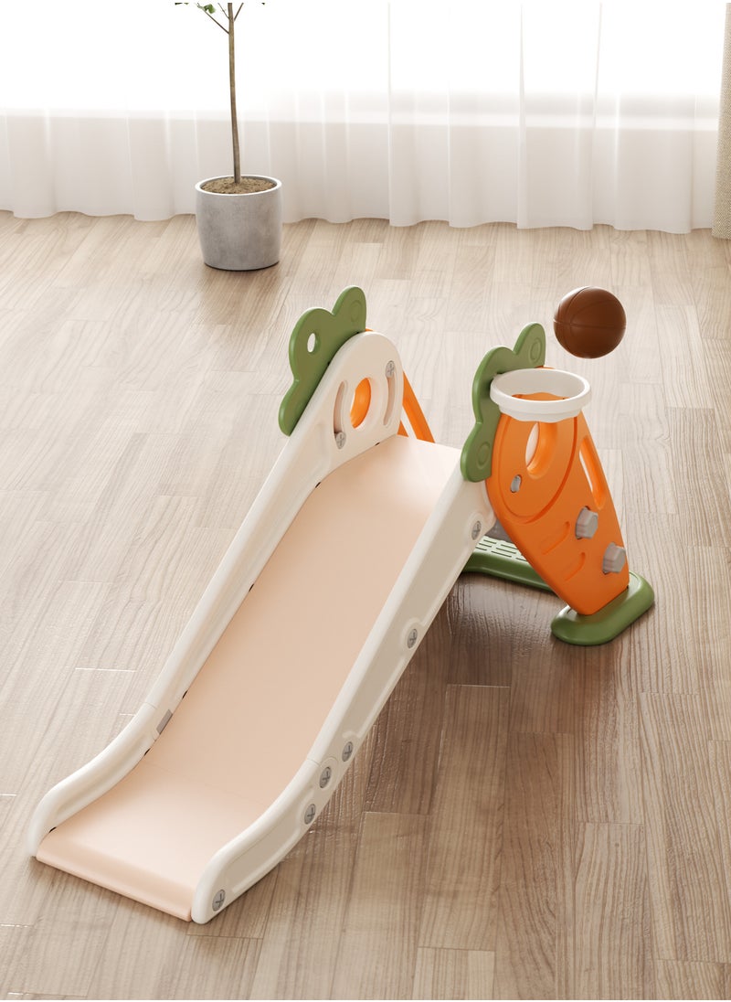 فول جوي زحليقة علي شكل  جزرة  قابلة للطي مع قاعدة تثبيت مع كرة سلة ,برنقالي  - Image 5