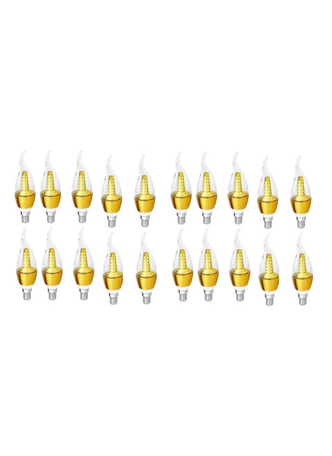 20pcs 5W LED teardrop bulb warm light E14 yellow watt
