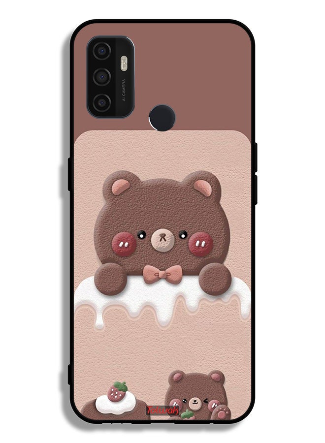 Tolwak Oppo A53 4G Protective Case Cover Bear Strawberry - Image 2