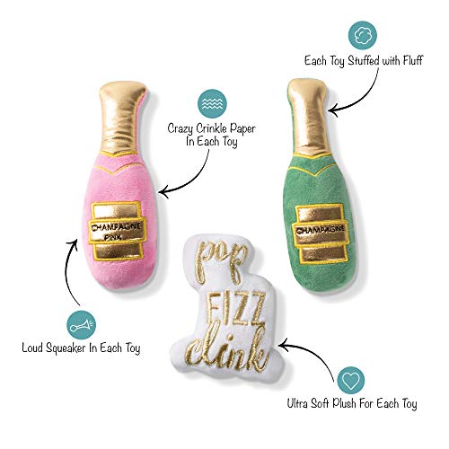 Fringe Studio Mini Plush Pet Toy Set with Squeaker, Feelin’ Bubbly! (289428), Multicolor - Image 2