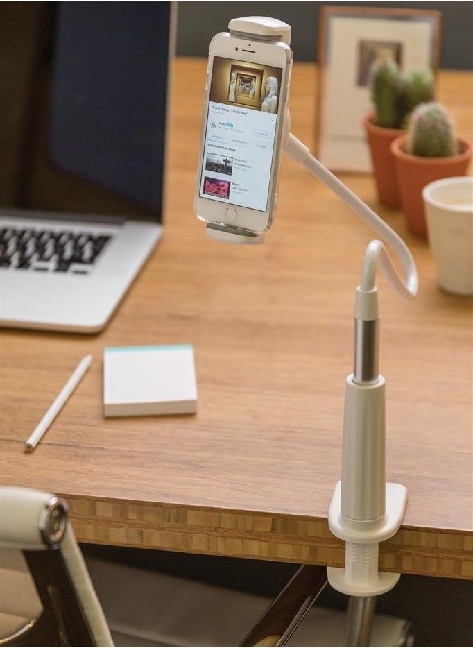 Yesido Tablet Holder, Tablet Stand : Flexible Arm Clip Tablet Mount Compatible with iPad Mini Pro Air, Switch, Galaxy Tabs, More 4.7-10.5" Devices - Gray - Image 2