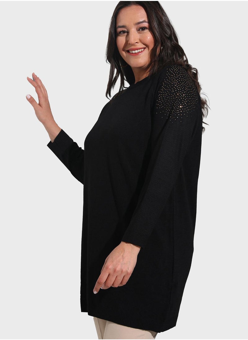 Alia by modanisa - Round Neck Tunic Top - Image 1