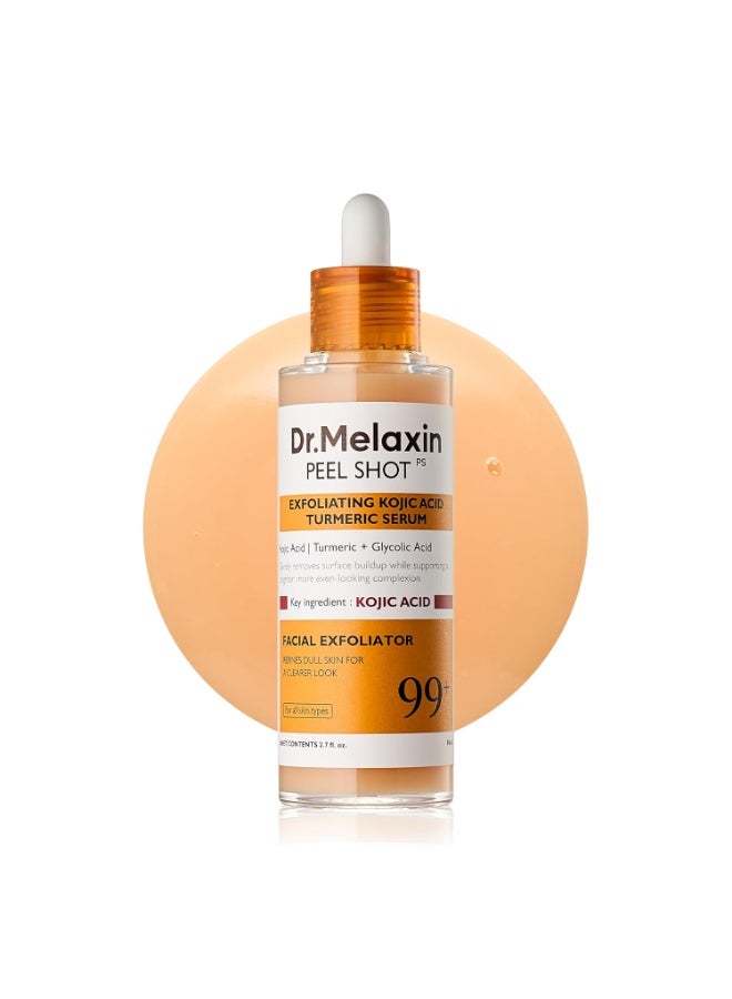 دكتور ميلاكسين سيروم Dr. Melaxin Peel Shot Kojic Acid Turmeric | مصحّح للبقع الداكنة بتقشير يحتوي على AHA/BHA ونياسيناميد | سيروم لتفتيح البشرة وتوحيد لونها | 80 مل - Image 1