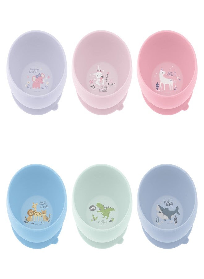 Stephen Joseph, Silicone Baby Bowls, Suction Bowl, Stay Put Suction Bowl, First Stage Self Feeding, Coral Flower - Image 3