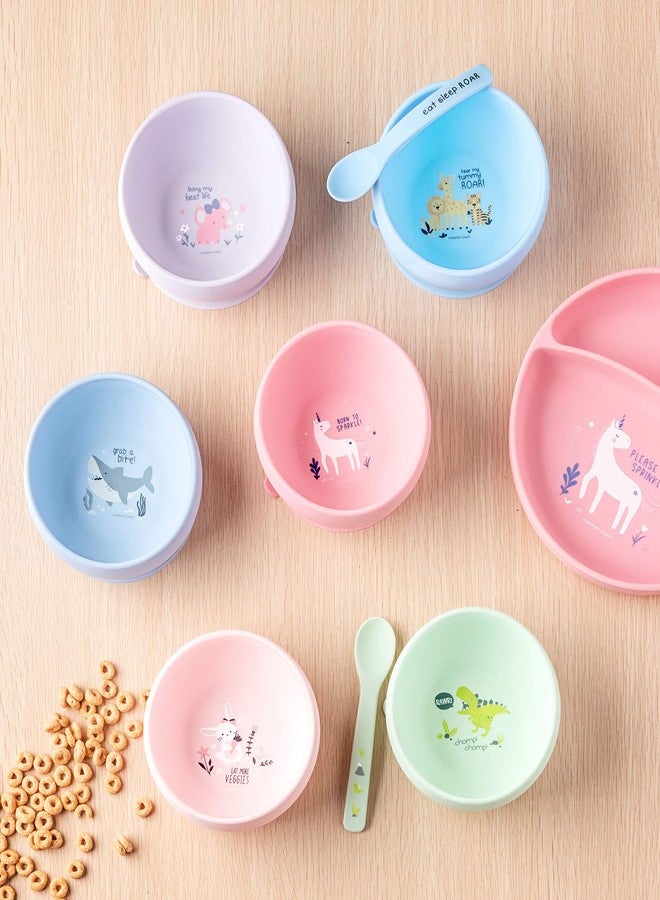Stephen Joseph, Silicone Baby Bowls, Suction Bowl, Stay Put Suction Bowl, First Stage Self Feeding, Coral Flower - Image 2