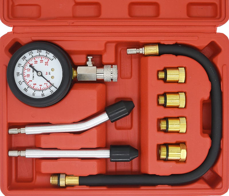 KAKO Petrol Engine Cylinder Compression Tester Kit and Spark Plug Tester Tool Fit for Automotive Car Lawnmower Truck Chainsaw Motorcycle Boat Petrol Gas Engine Diagnostic Compression Tester Kit (9 Pcs) - Image 2