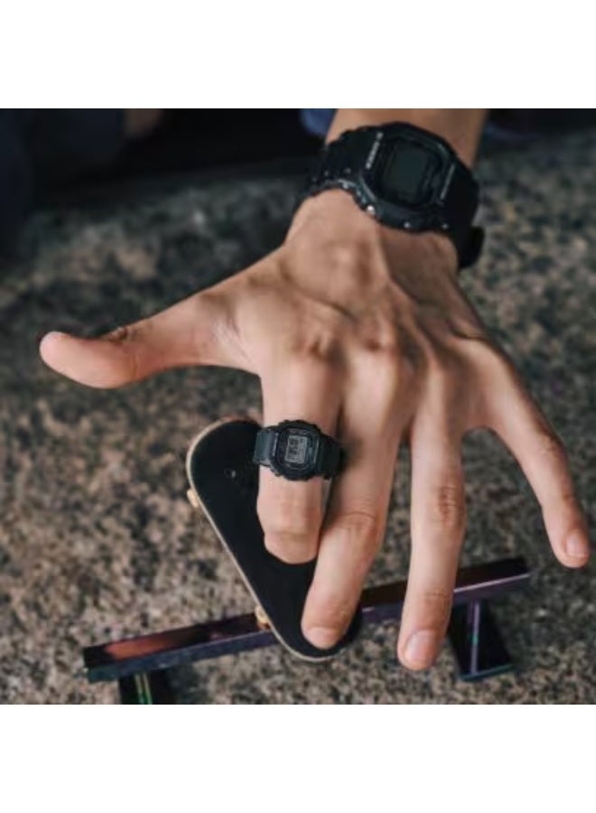 G-SHOCK Casio G-Shock DWN-5600-1DR Nano Ring Watch – Mini 5600 Digital Watch, Shock Resistant, 200M Water Resistant, EL Backlight, Stopwatch, Alarm, Bio-Based Resin, Adjustable Finger Strap – Casio Ring Watch DWN-5600-1DR - Image 2