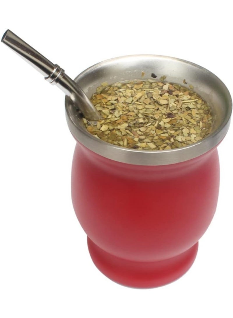 3 عبوات من شفاطات الشرب من الفولاذ المقاوم للصدأ - 304 درجة يربا ماتي ومصفاة شاي بأوراق فضفاضة مع فلتر مدمج، شفاطات تحريك متعددة الأغراض (فضي) - Image 3