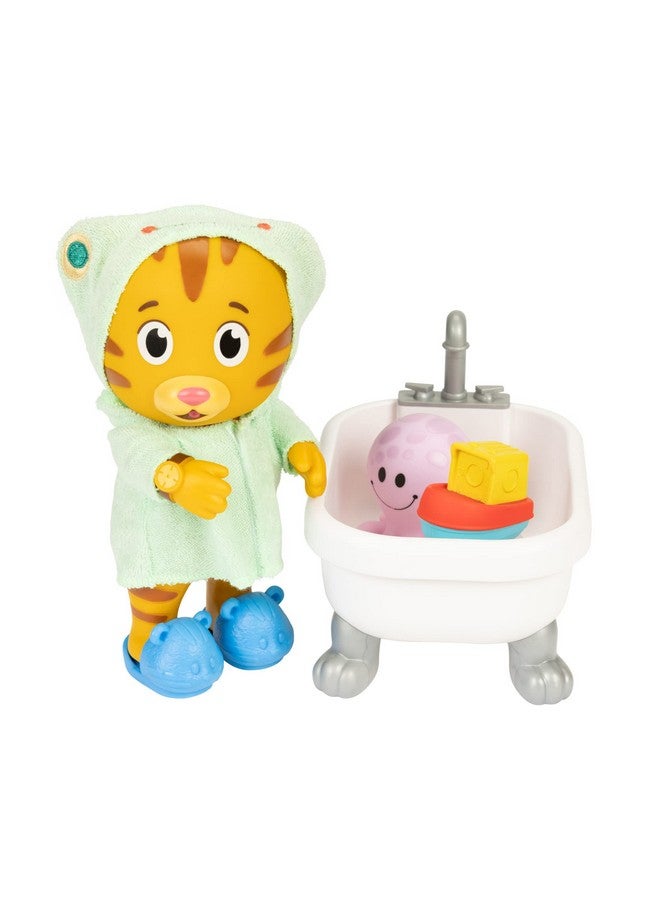 Daniel Tiger's Neighborhood Daniel Tiger's Neighborhood Bath Time Daniel Tiger Figure is 7" Tall - Articulated Neck, Arms & Legs, Comes with Cute Frog Robe & Tigey-Shaped Slippers (B07P3H1J6J) - Image 5