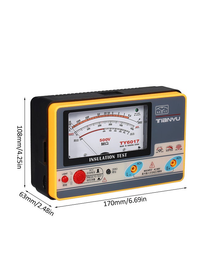 Generic - Insulation Resistance Meter Digital Ohmmeter Handheld Insulation Tester Megameter 0-1000MΩ 500V High Accuracy Megohmmeter Insulation Measurement Instrument - Image 1