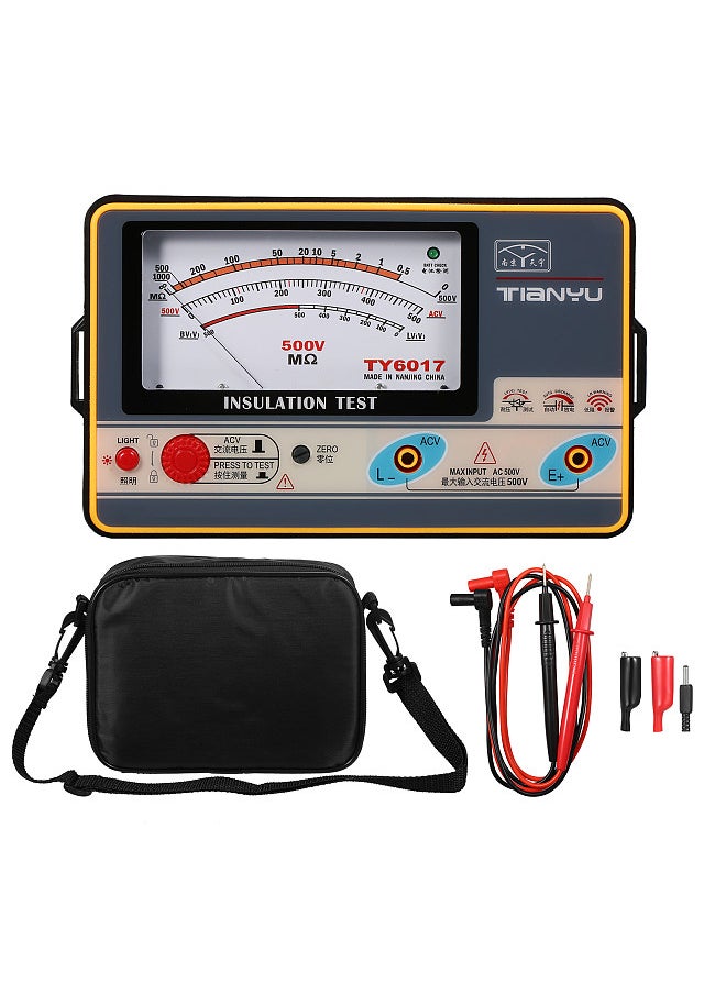 Generic - Insulation Resistance Meter Digital Ohmmeter Handheld Insulation Tester Megameter 0-1000MΩ 500V High Accuracy Megohmmeter Insulation Measurement Instrument - Image 1