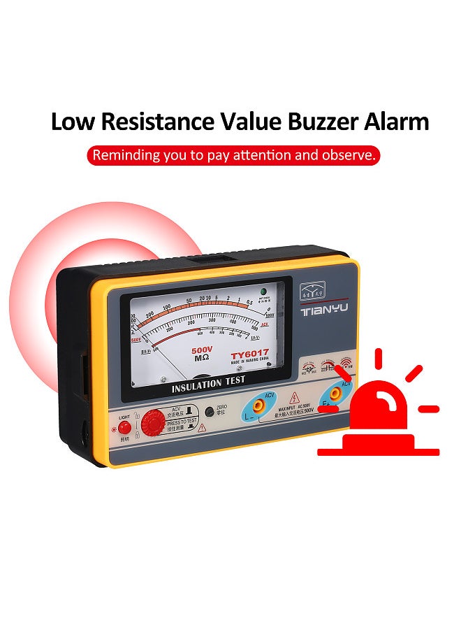 Generic - Insulation Resistance Meter Digital Ohmmeter Handheld Insulation Tester Megameter 0-1000MΩ 500V High Accuracy Megohmmeter Insulation Measurement Instrument - Image 1
