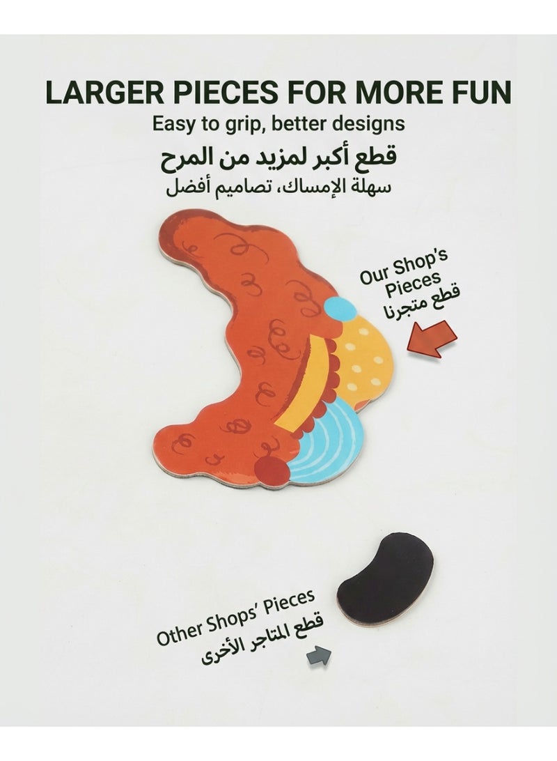 توي العاب مغناطيسية للاطفال، صناديق احجية الصور المقطوعة المغناطيسية مع لوحة العاب للاطفال من سن 3-8 سنوات، لعبة سطح الطاولة لمرحلة ما قبل المدرسة للاطفال الصغار، لعبة سفر محمولة، اصنع الوجه - Image 5