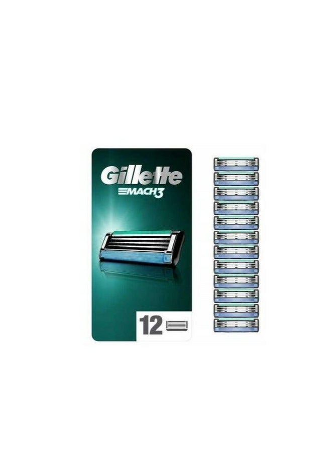 Gillette Gillette Mach3 Razor Blades Men, Pack of 12 Blade Refills  - Image 2