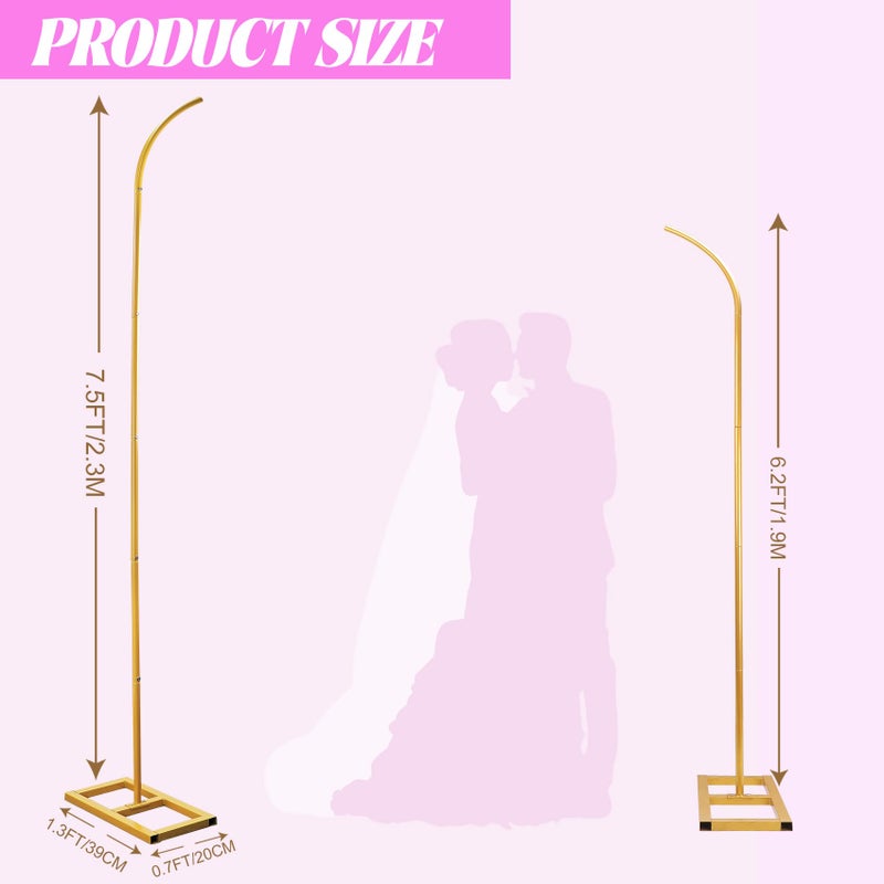 MontValent Wedding Arch Backdrop Stand, Metal Arch Stand Wedding Arch Frame Wedding Arches for Ceremony Gold Arch Backdrop Flower Arch Stand Floral Arch Birthday Party, Graduation Background Decoration - Image 2