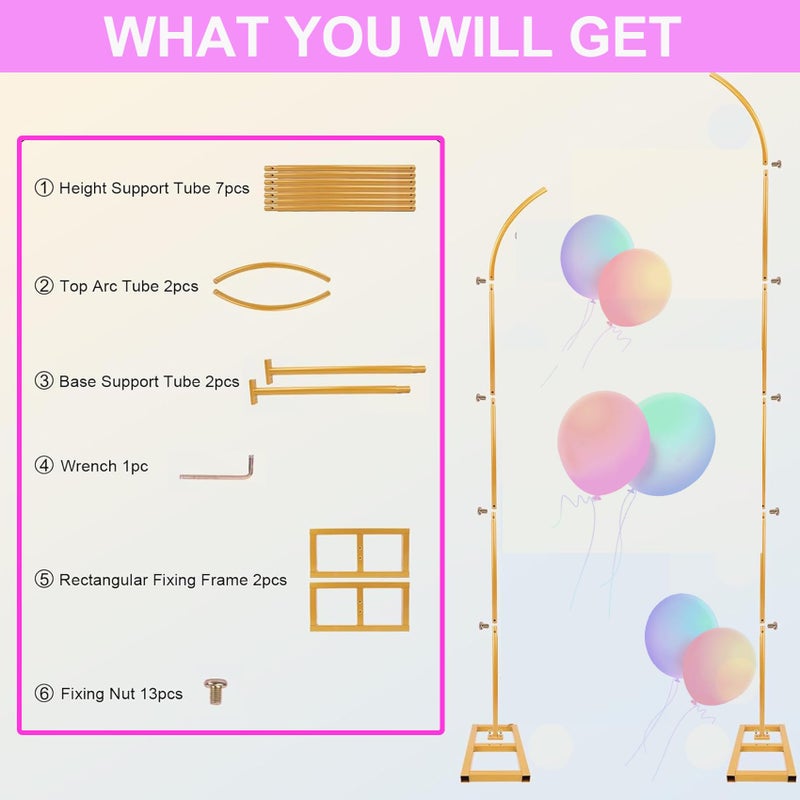 MontValent Wedding Arch Backdrop Stand, Metal Arch Stand Wedding Arch Frame Wedding Arches for Ceremony Gold Arch Backdrop Flower Arch Stand Floral Arch Birthday Party, Graduation Background Decoration - Image 4