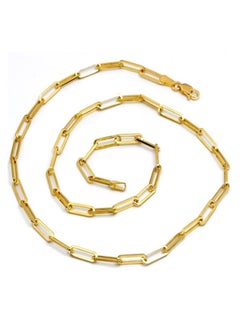 Gold Zone Real Gold Paper Clip Chain Necklace  - Image 1