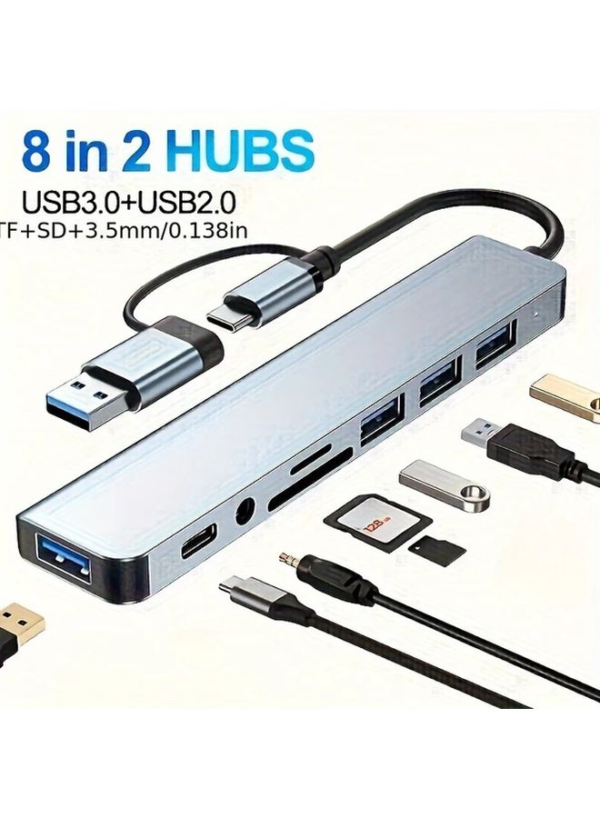 8 In 1 USB Hub With Audio Jack Multi Port Adapter For Tablets USB Powered 5V - Image 5