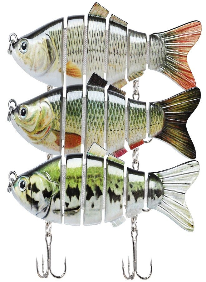 TRUSCEND Fishing Lures for Bass Trout Swimbaits for Bass Fishing Segmented Multi Jointed Swim Baits Slow Sinking Swimming Lures for Freshwater Saltwater Fishing Gear Lure Kit Gifts Plugs - Image 1