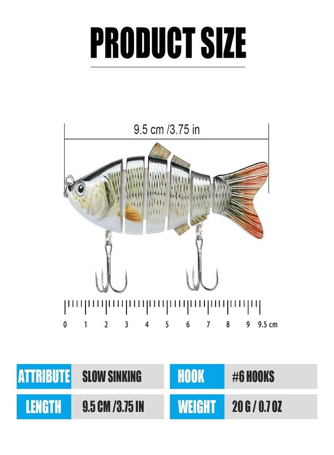 TRUSCEND Fishing Lures for Bass Trout Swimbaits for Bass Fishing Segmented Multi Jointed Swim Baits Slow Sinking Swimming Lures for Freshwater Saltwater Fishing Gear Lure Kit Gifts Plugs - Image 5