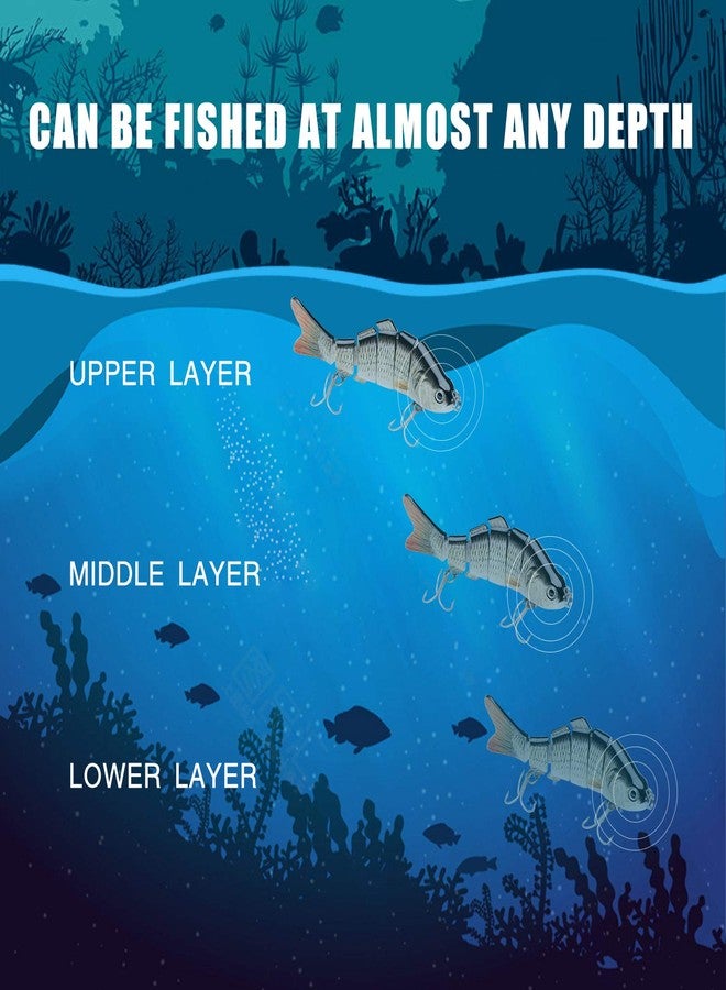 TRUSCEND Fishing Lures for Bass Trout Swimbaits for Bass Fishing Segmented Multi Jointed Swim Baits Slow Sinking Swimming Lures for Freshwater Saltwater Fishing Gear Lure Kit Gifts Plugs - Image 4